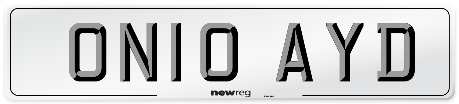 ON10 AYD Number Plate from New Reg